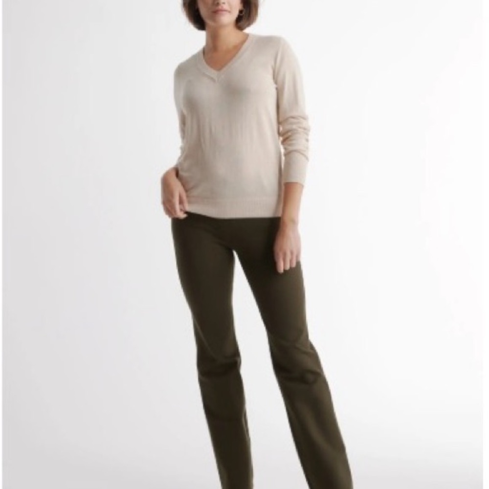 Quince Ultra-Stretch Ponte Bootcut Pants Olive XS